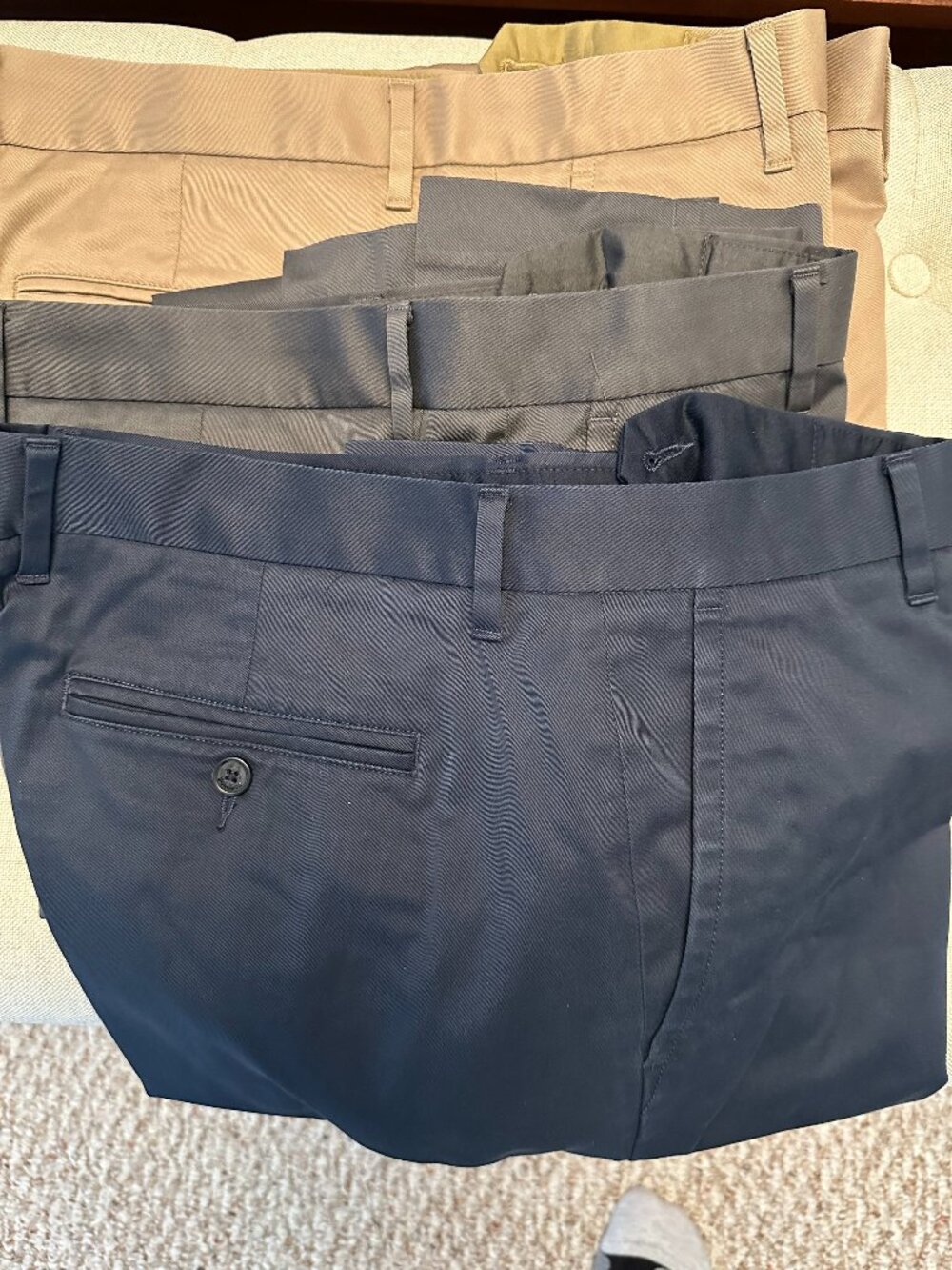 “Bonobos Weekday Warrior Dress Pants 34x30 Tailored Fit Lot of 3 Navy Gray Khaki